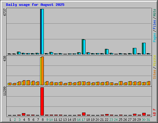 Daily usage for August 2025