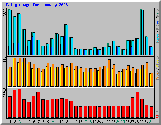 Daily usage for January 2026