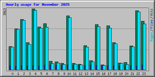 Hourly usage for November 2025