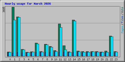 Hourly usage for March 2026